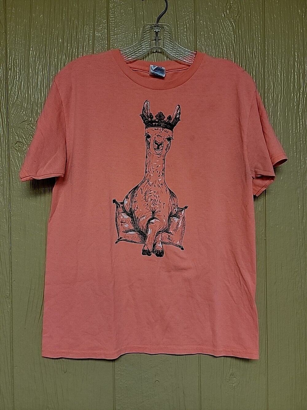 Delta Pro Weight Youth Graphic T-Shirt sz X-Large Llama Tangerine